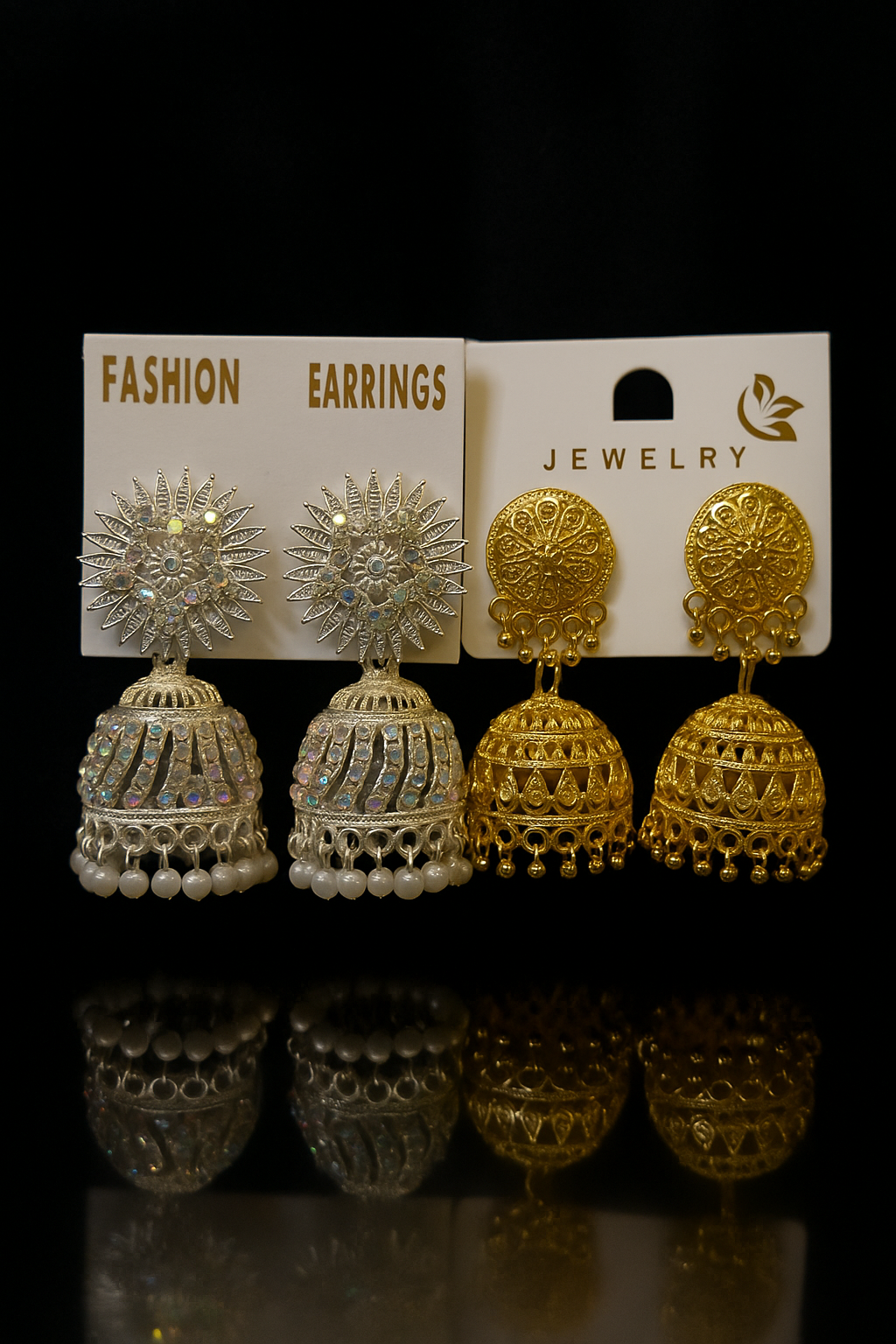 Gold & Silver Jhumka Combo – Set of 2